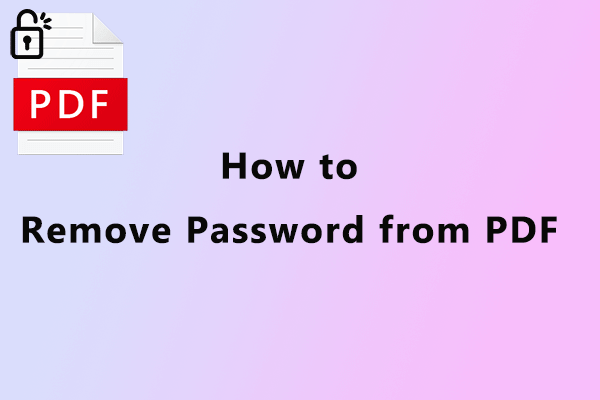 how to remove password from pdf document