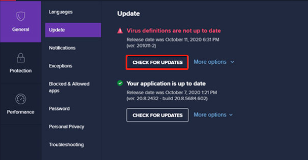 avast error message failed to create startup disk