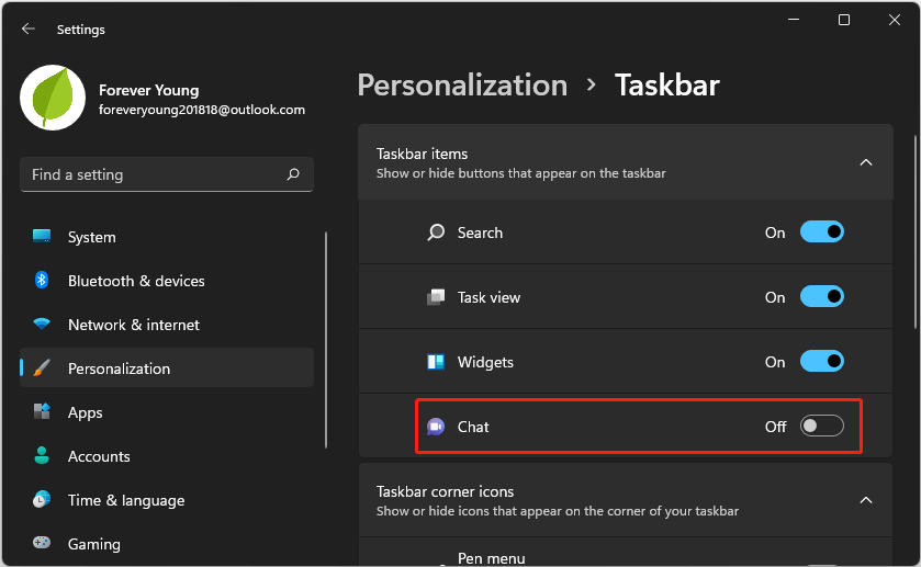 How to Remove or Hide the Chat Icon from Taskbar Windows 11 - MiniTool