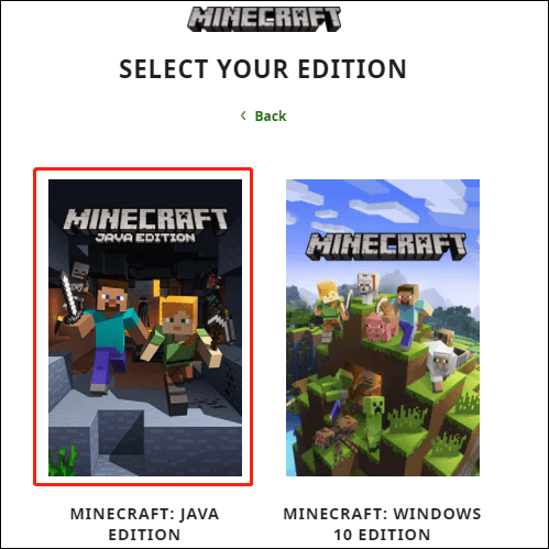Download Minecraft Java Edition for Windows 10
