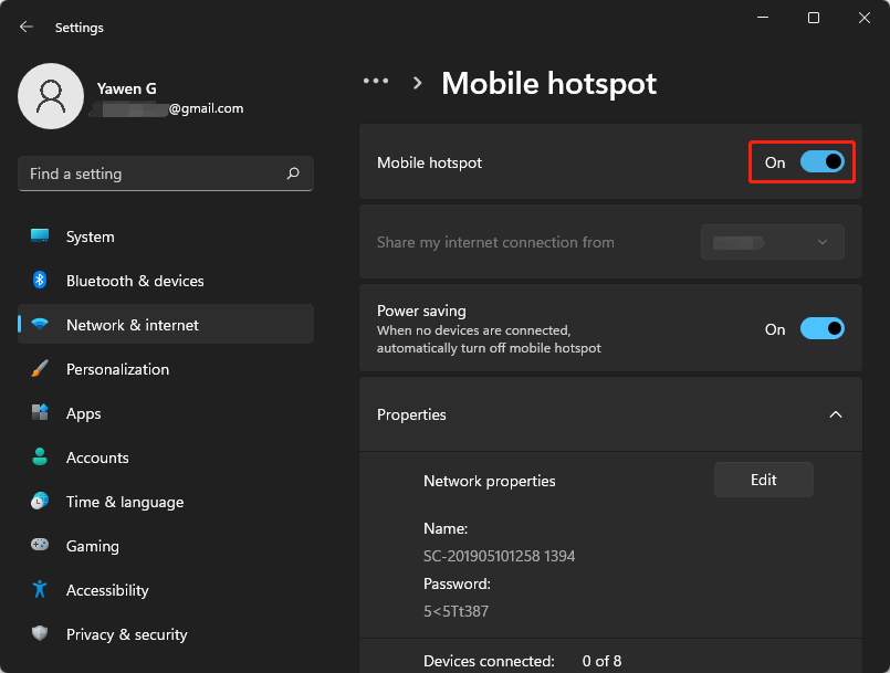 Mobile Hotspot Windows 11