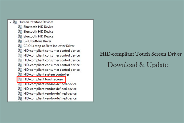 how to download hid compliant touch screen driver