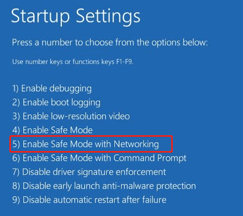 enable Safe Mode with Networking