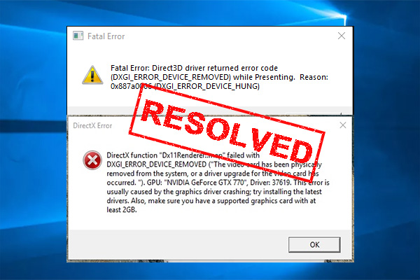 How to Fix DXGI_ERROR_DEVICE_REMOVED Windows 10/11? [6 Ways]
