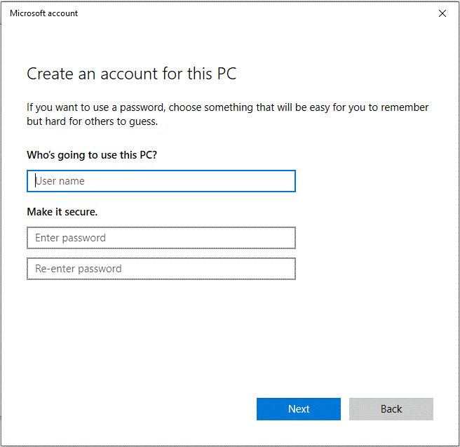 create a new administrator account