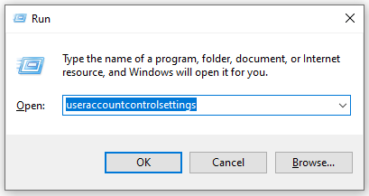 type useraccountcontrolsettings in the Run box