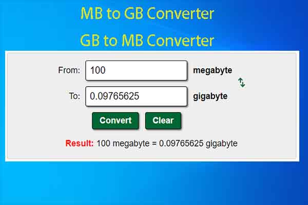 Top 8 MB To GB Converters Perform MB GB Mutual Conversion