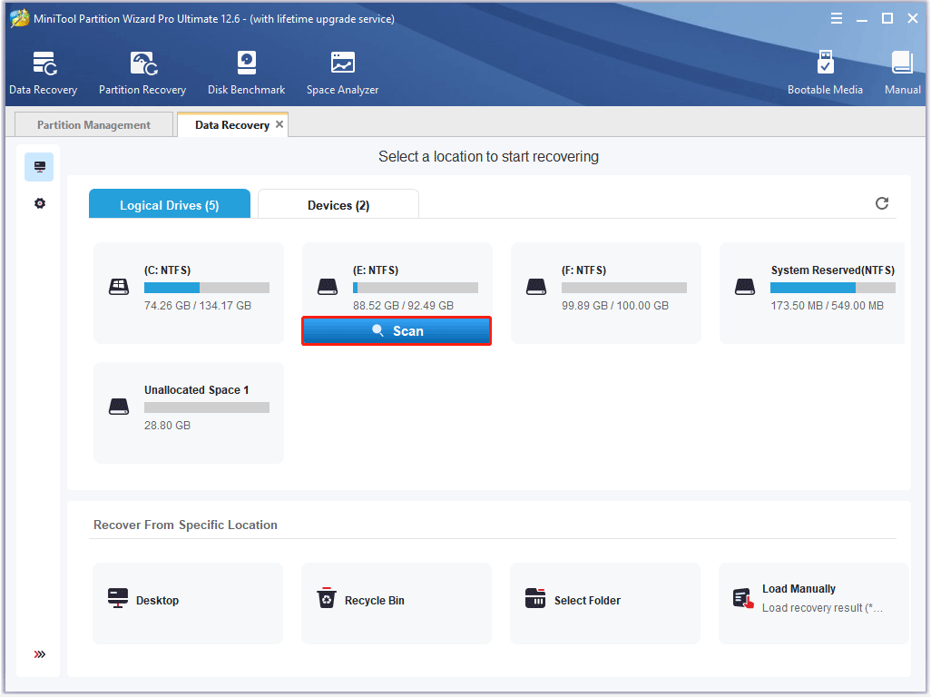 Data Recovery of MiniTool Partition Wizard