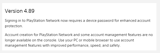 PS3 (4.89) & Vita (3.74) Require Device Password & Remove Account