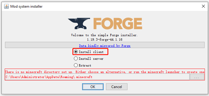 Minecraft Forge installer not opening or working in Windows 11