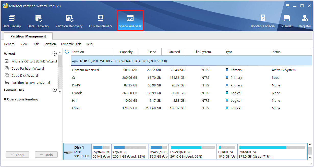 select Space Analyzer